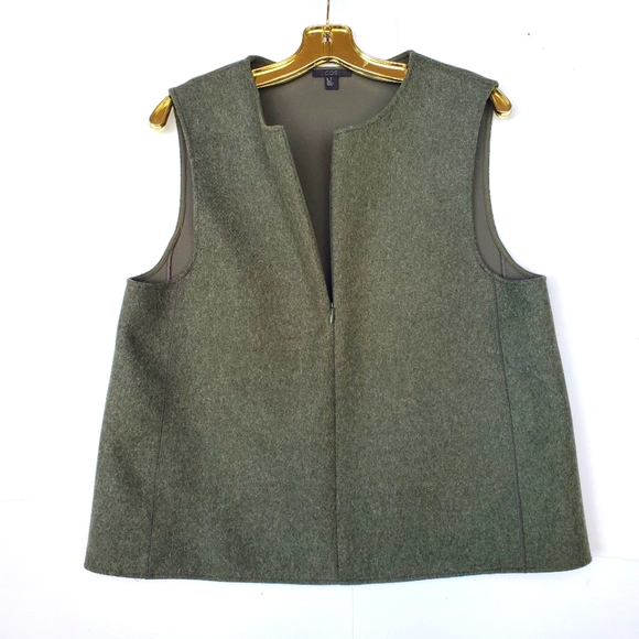 COS Wool Vest Zip Front NWOT Size 10 Neutral Minimalist - Picture 12 of 12